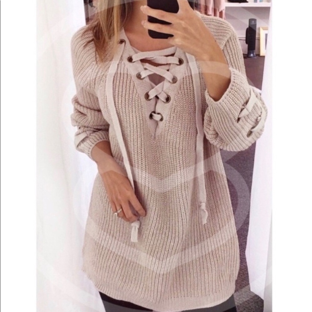 ALIA solid sweater tunic top - Picture 2 of 3